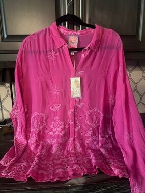 Johnny Was Pink Blouse - NEW